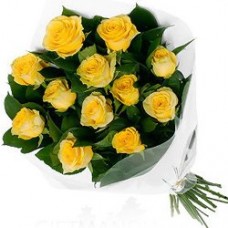 Vibrant Ready for Romance 10 Yellow Roses Bunch